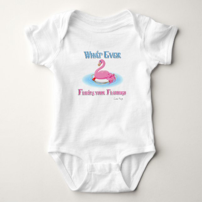 Whatever Floats Your Flamingo 2 Baby Bodysuit (Front)