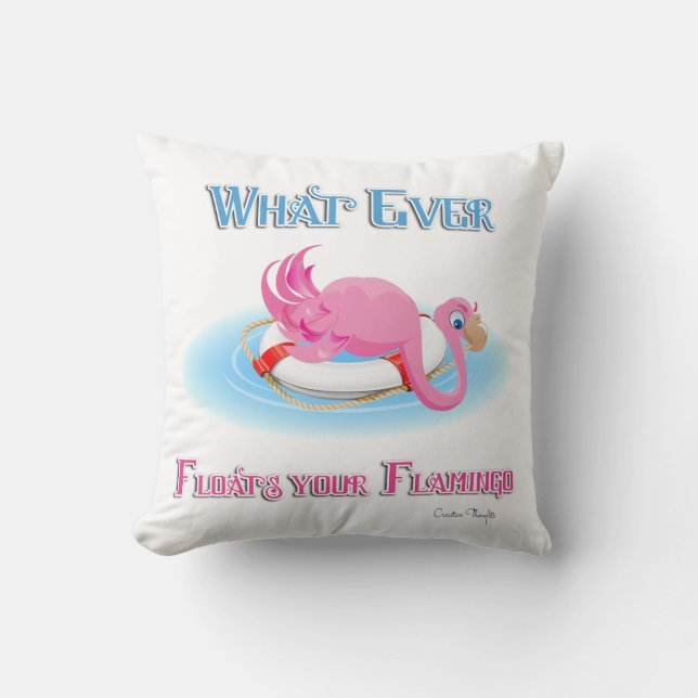 Whatever Floats Your Flamingo 3 Cushion (Front)