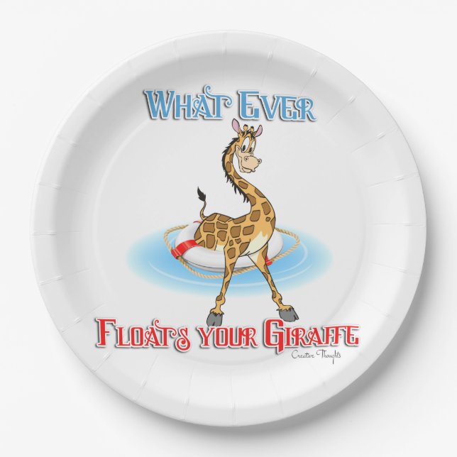 Whatever Floats Your Giraffe Paper Plate (Front)