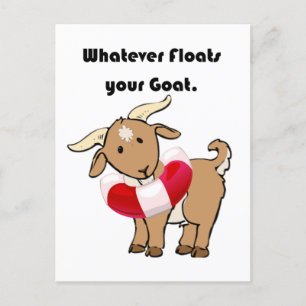 Whatever Floats your Goat Life Preserver Cartoon Postcard