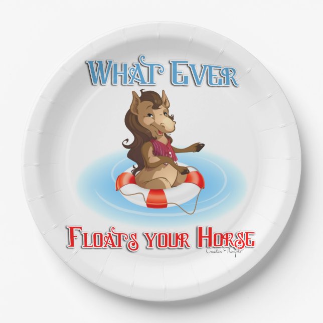 Whatever Floats Your Horse Paper Plate (Front)