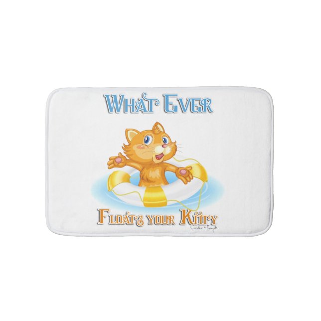Whatever Floats Your Kitty Bath Mat (Front)