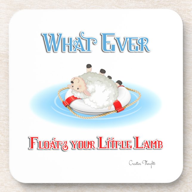 Whatever Floats Your Little Lamb Coaster (Front)