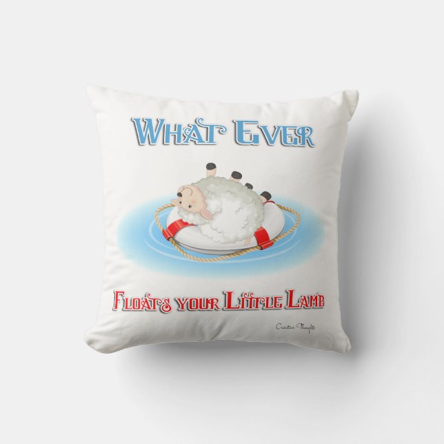 Whatever Floats Your Little Lamb Cushion (Front)