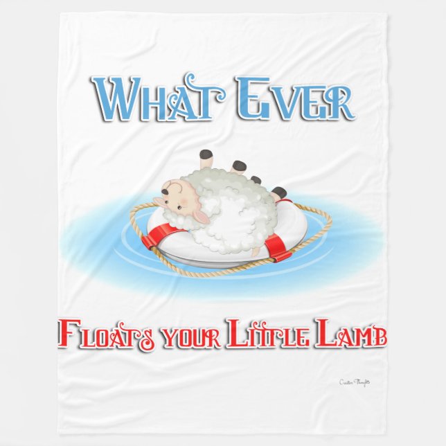 Whatever Floats Your Little Lamb Fleece Blanket (Front)