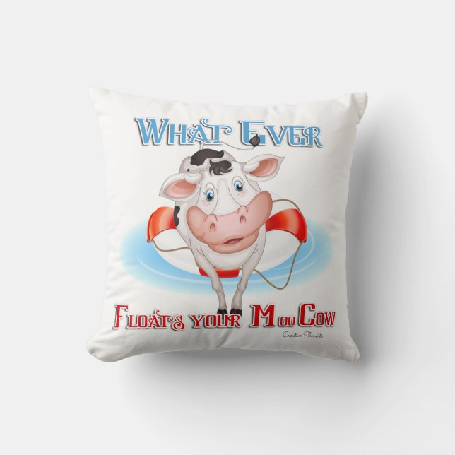 Whatever Floats Your Moo Cow Cushion (Front)