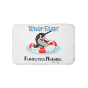 Whatever Floats your Narwhal Meme Bath Mat