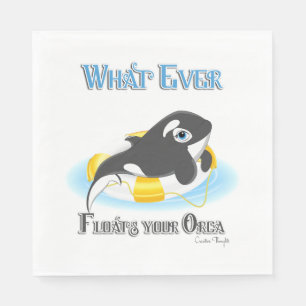 Whatever Floats Your Orca Whale Napkin