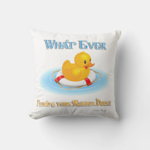 Whatever Floats Your Rubber Ducky Cushion
