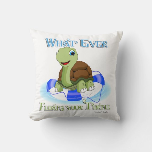 Whatever Floats Your Turtle 2 Cushion (Front)