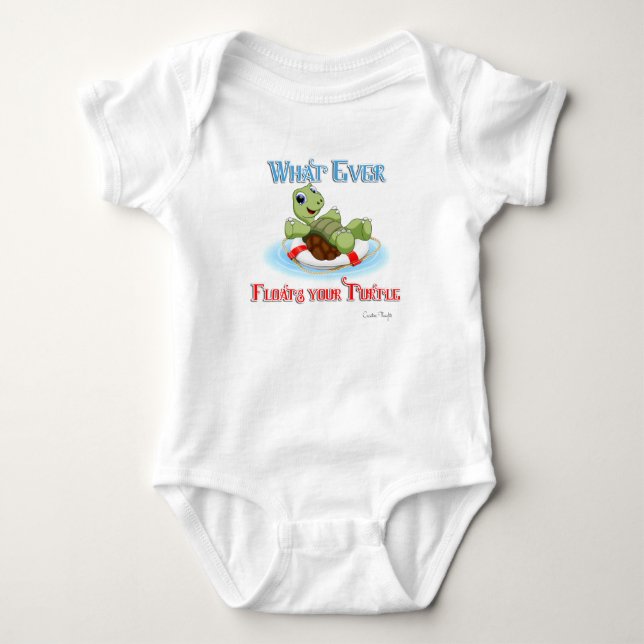 Whatever Floats Your Turtle Baby Bodysuit (Front)