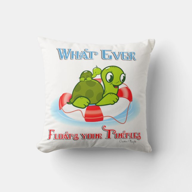 Whatever Floats Your Turtles 2 Cushion (Front)