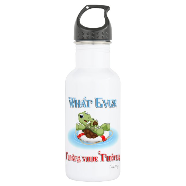 Whatever Floats Your Turtles 532 Ml Water Bottle (Front)