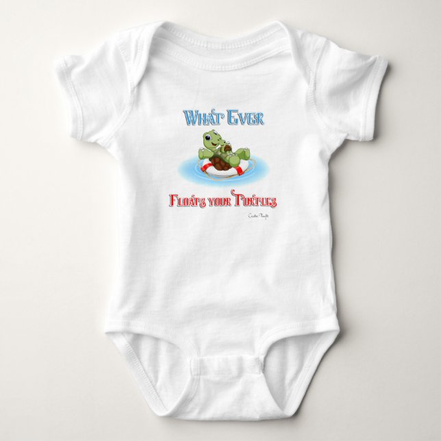 Whatever Floats Your Turtles Baby Bodysuit (Front)