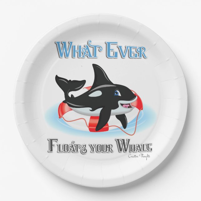 Whatever Floats Your Whale 2 Paper Plate (Front)