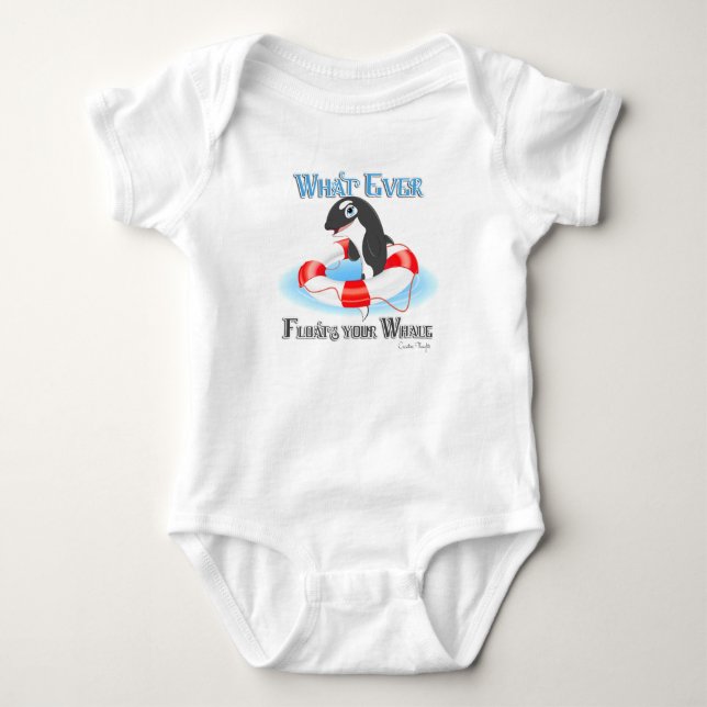 Whatever Floats Your Whale Baby Bodysuit (Front)