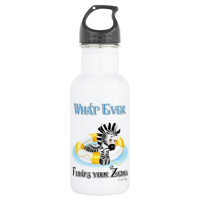 Whatever Floats Your Zebra 3 532 Ml Water Bottle (Front)