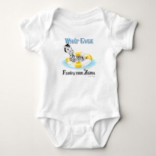 Whatever Floats Your Zebra 4 Baby Bodysuit