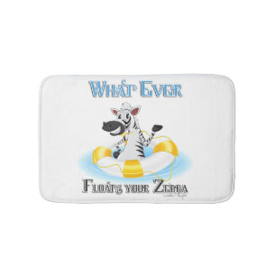 Whatever Floats Your Zebra Bath Mat