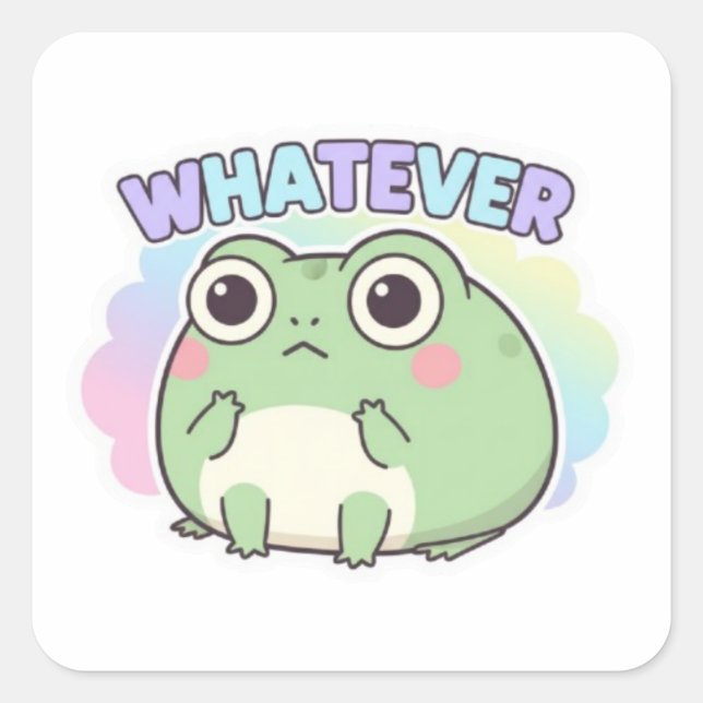 Whatever Frog Sticker Cute Eye Roll Frog Attitude  (Front)