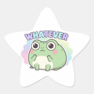 Whatever Frog Sticker Cute Eye Roll Frog Attitude 