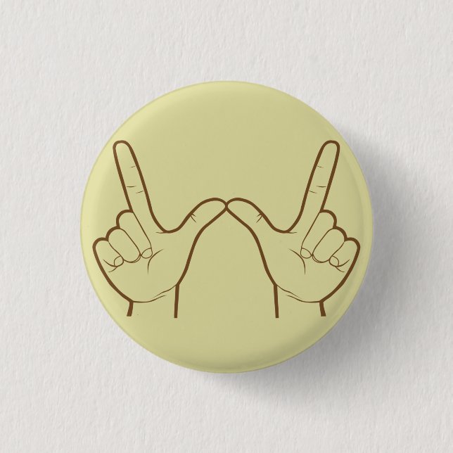 Whatever Hand Sign Retro Flair 3 Cm Round Badge (Front)