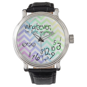 whatever, I'm late anyway - rainbow chevron Watch