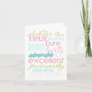 whatever is true notecard