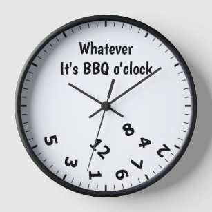 Whatever it's BBQ O'clock barbeque barbecue fan Clock
