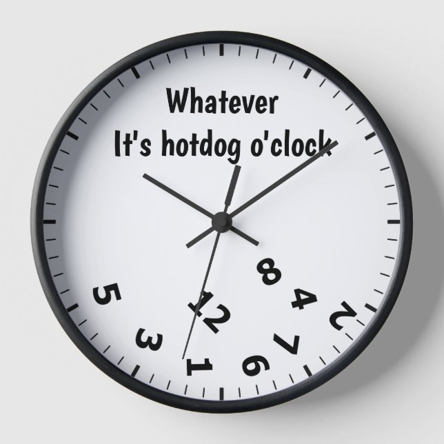 Whatever it's Hotdog O'clock Restaurant fun oclock Clock (Front)