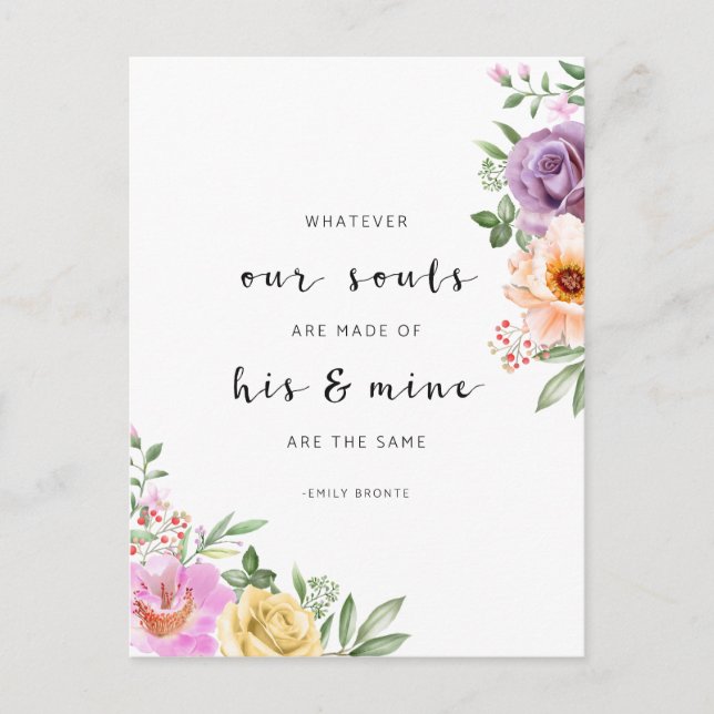 Whatever Our Souls Are Made Of, Emily Bronte Postcard (Front)