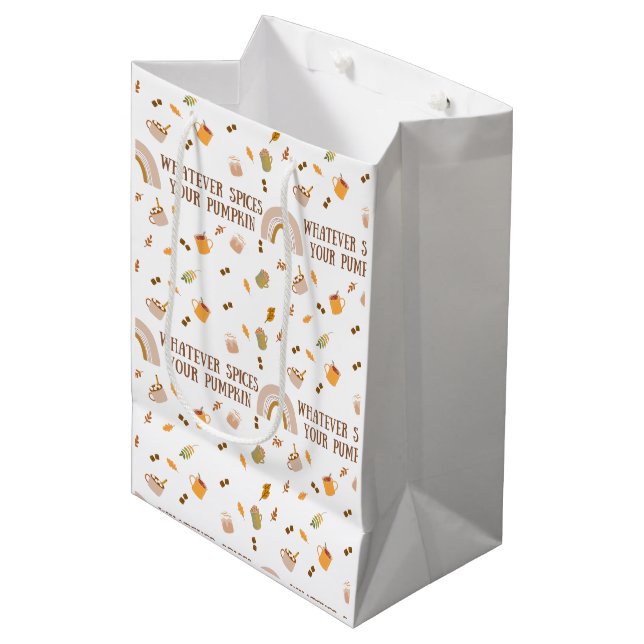Whatever Spices Your Pumpkin Gift Bag (Front Angled)