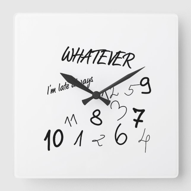 WHATEVER SQUARE WALL CLOCK (Front)