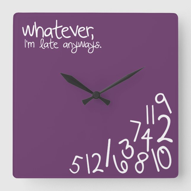 whatever square wall clock (Front)