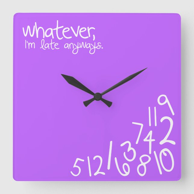 whatever square wall clock (Front)