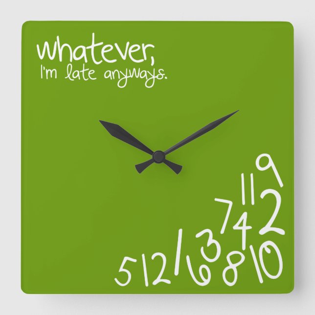 whatever square wall clock (Front)