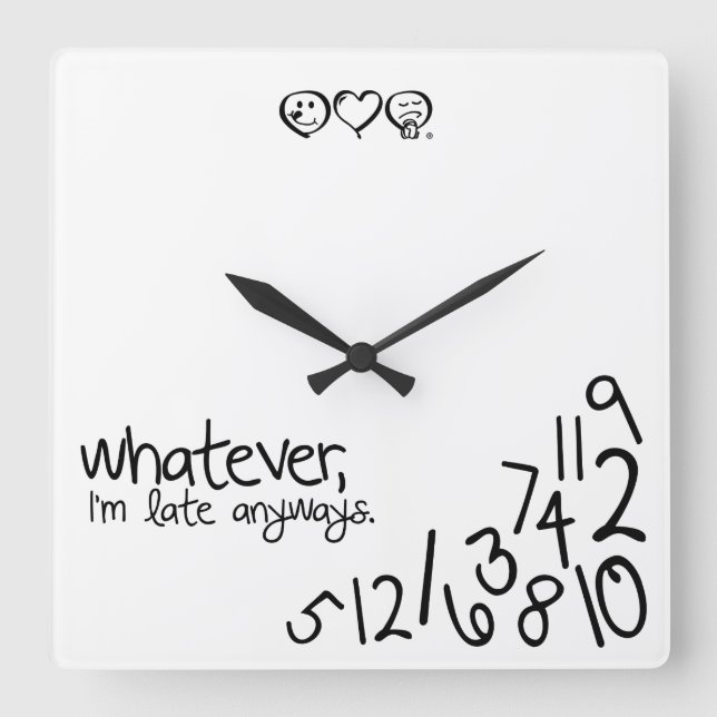 whatever square wall clock (Front)