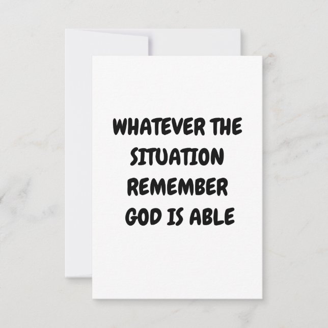 WHATEVER THE SITUATION REMEMBER GOD IS ABLE  RSVP CARD (Front)