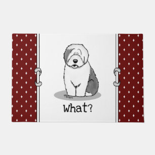 Whatever What? Old English Sheepdog (Grey 1) Funny Doormat