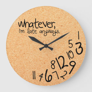 whatever with cork background texture large clock