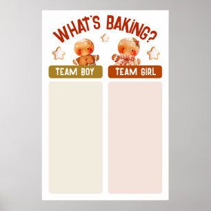 What's Baking Christmas Gender Reveal Voting Poster