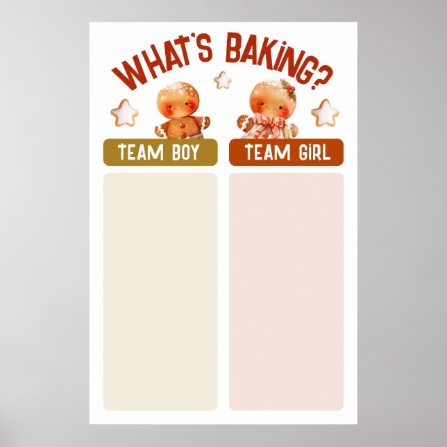 What's Baking Christmas Gender Reveal Voting Poster (Front)