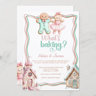 What's Baking gingerbread Festive Gender Reveal Invitation