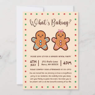 What's Baking Gingerbread Gender Reveal  Invitation
