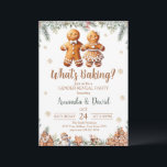What's Baking Gingerbread Gender Reveal Invitation<br><div class="desc">What's Baking Gender Reveal Invitation. Gingerbread Guess the Gender Party Invite. Winter Boy Or Girl. He or She.</div>