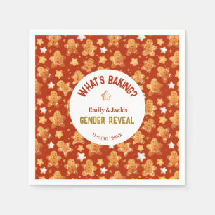 What's Baking Gingerbread Gender Reveal Napkin