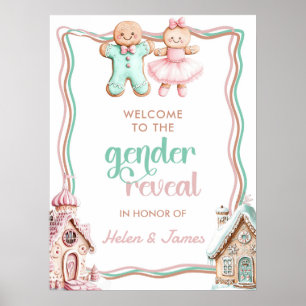What's Baking gingerbread Gender Reveal Welcome Poster