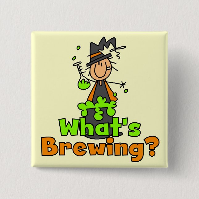 What's Brewing T-shirts and Gifts 15 Cm Square Badge (Front)