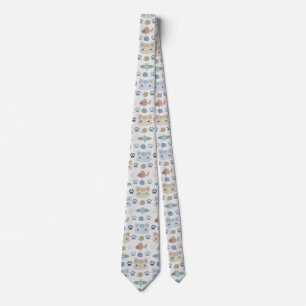 What's Cool, Kitty Cat in Grey and Beige Tie