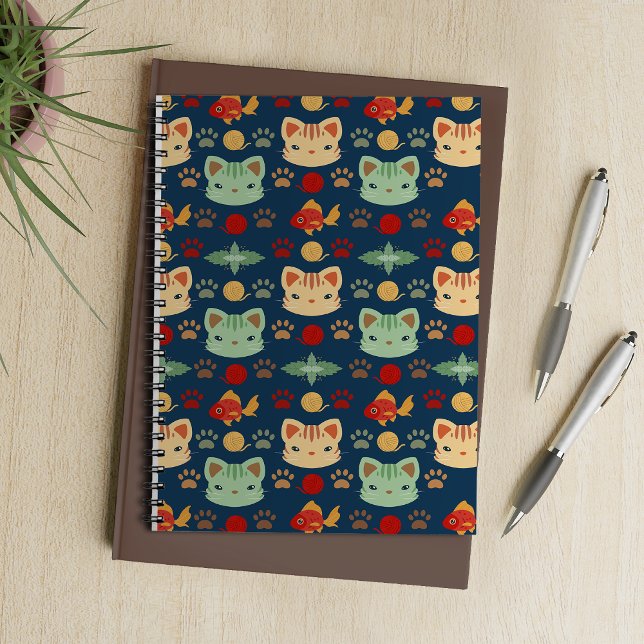 What's Cool, Kitty Cat in Navy Blue and Yellow Notebook (Creator Uploaded)